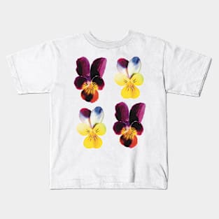 Johnny Jump-Up Flowers Yellow and Purple Kids T-Shirt